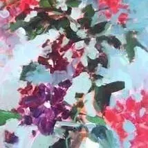 Diane Erasmus — 137. Bouginvillia in a Glass Vase