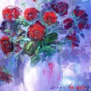 Diane Erasmus — 120. Red Roses on Violet background -- 2010 Spring Collection