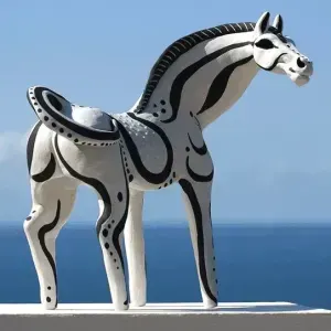 Carol Hayward Fell — Black and White Horse