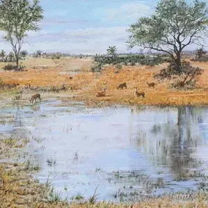 Chris Watcham — Lechwe at Pan, Moremi, Botswana