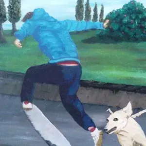 Chrissie Boltman — Skateboarder and Dog