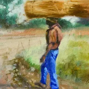Daniel du Plessis — Man carrying a bunch of Grass