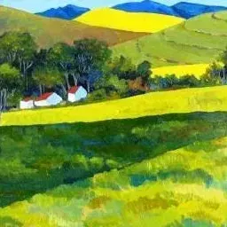 Alta Van Zyl — Farm with trees and wheatfields (No. 514)