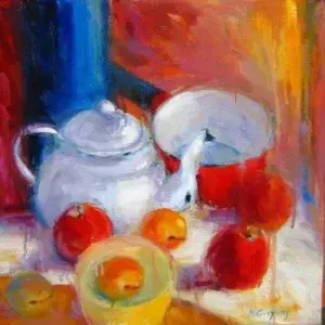 Mien Greyling — Stillewe met ketel