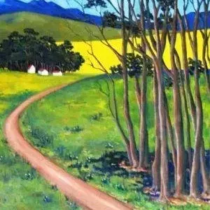 Alta Van Zyl — Trees with road and canola (No. 515)